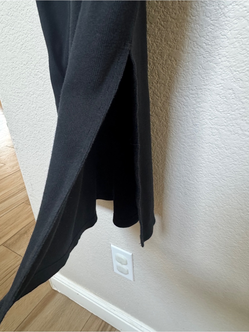 Roxy Black Ribbed Racerback Henley Midi Dress Side Slit XS - Picture 6 of 11